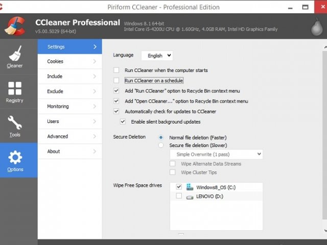 come eliminare dati con CCleaner